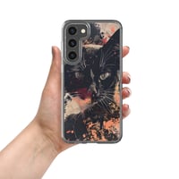 Image 9 of Beautiful Black Cat Splatter Painting Clear Case for Samsung®