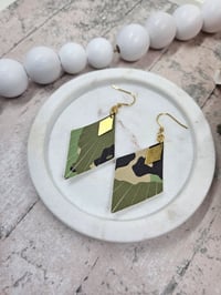 Image 2 of Army Print Diamond Earrings