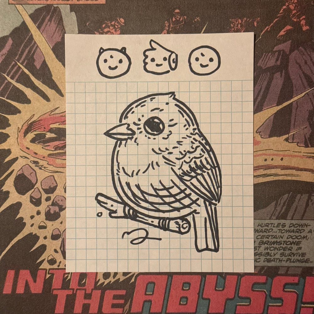 Image of Fat Bird Sharpie Sketch #199