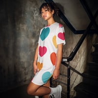 Colorful Hearts T-shirt Dress