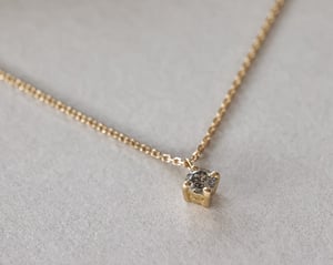 Image of 18ct yellow gold, pale grey salt and pepper diamond necklace