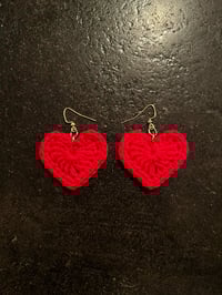Image 4 of Crochet heart earrings