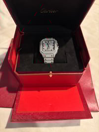 Image 2 of Cartier Santos Diamond Watch 40mm Black Roman Dial