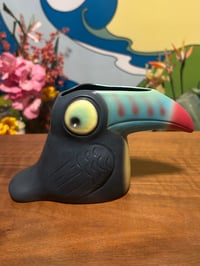 Image 2 of “Twocan” Tiki Cocktail Mug - Keel Bill Blue Glaze •Free Shipping•