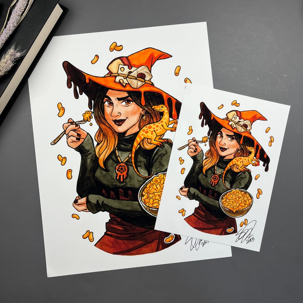 Mac & Cheese Witch Signed Art Print
