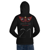 Image 2 of BOSSFITTED Black and Red 21 Unisex Hoodie