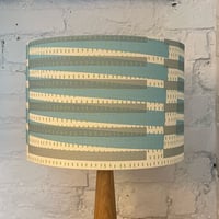 Image 5 of Carlos Blue Stripe 30cm Fabric Lampshade