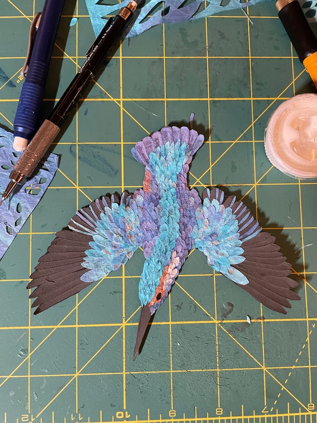 King Fisher Paper Sculpture
