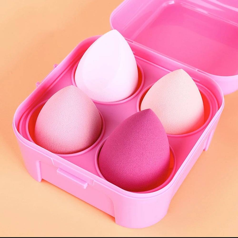 Image of 4pcs Pink Beauty foundation sponge egg blender 