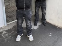 Image 3 of Hip Hop Straight Leg Pants Gothic Fringed Casual Micro Flared Pants Y2K Vintage Slim Fit Jeans Trend