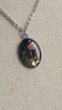 Image 5 of Mushroom fly agaric oval steel pendant 