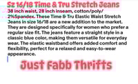 Image 6 of New Sz 16/18 Time & Tru Stretch Jeans #695*1.6