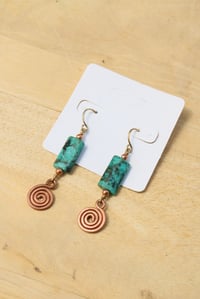 Image 2 of African Turquoise Framed Earrings