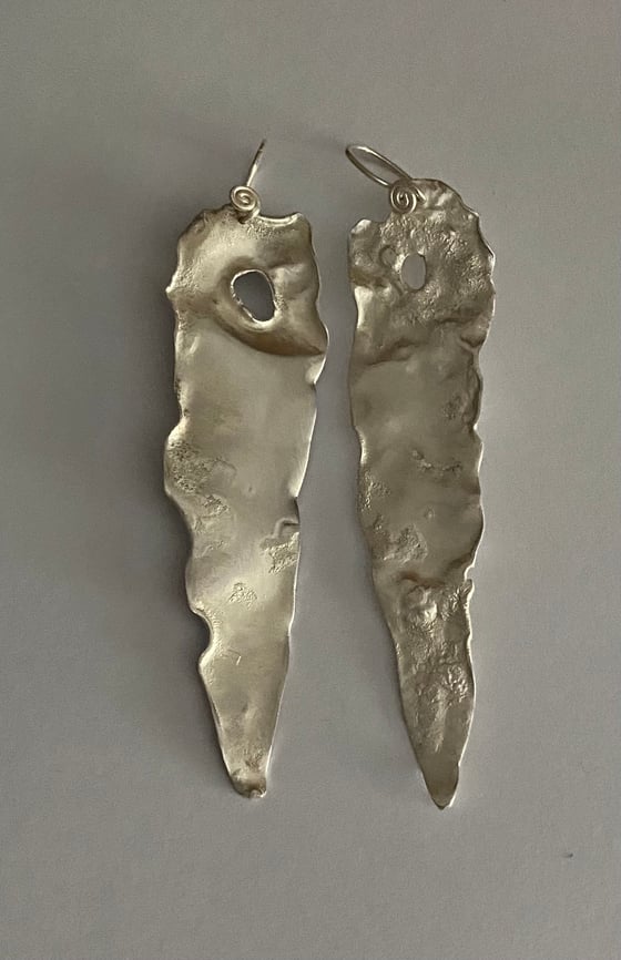 Image of Sliver slither earrings