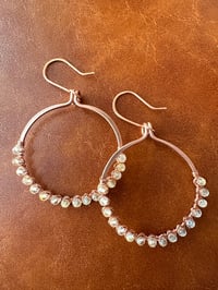 Image 1 of Citrine Hoops (Copper)