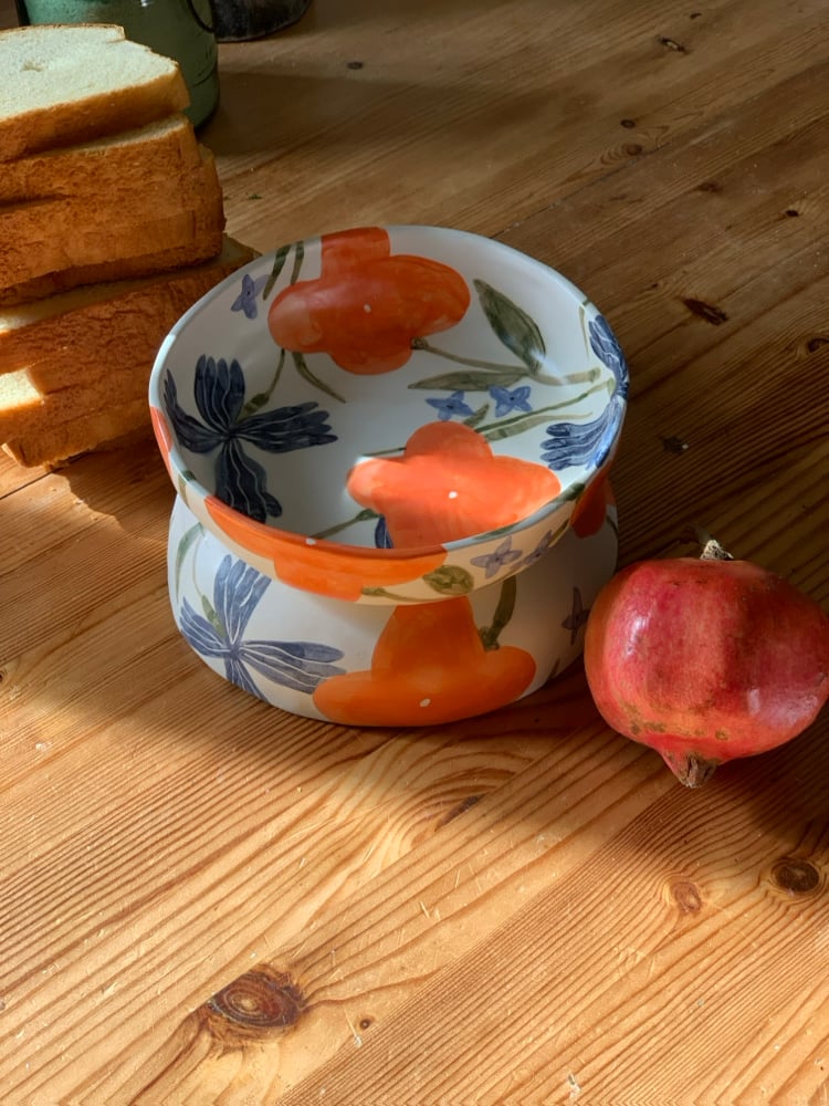 Image of Assiettes creuses champs de fleurs