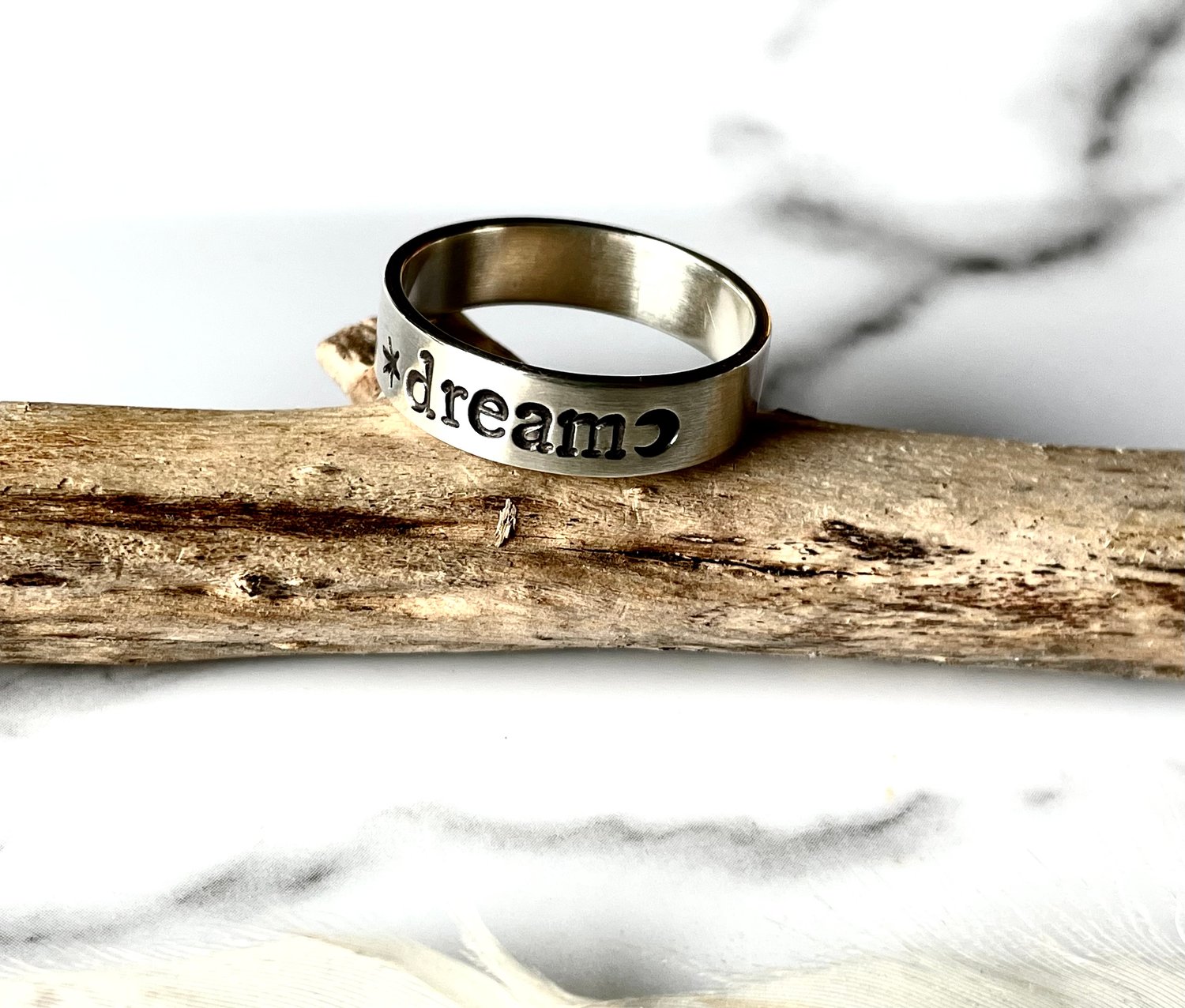 Image of Sterling Silver Dream Ring With Star And Moon 925