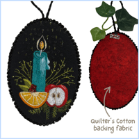 Image 1 of Christmas Candle, Apple & Orange Hanging Ornament
