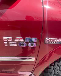 Image 3 of 2013-2018 RAM 1500 Door Vinyl Overlays  Stars & Stripes Edition 