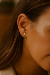 Image 1 of Golden Cross Stud Earrings | Waterproof