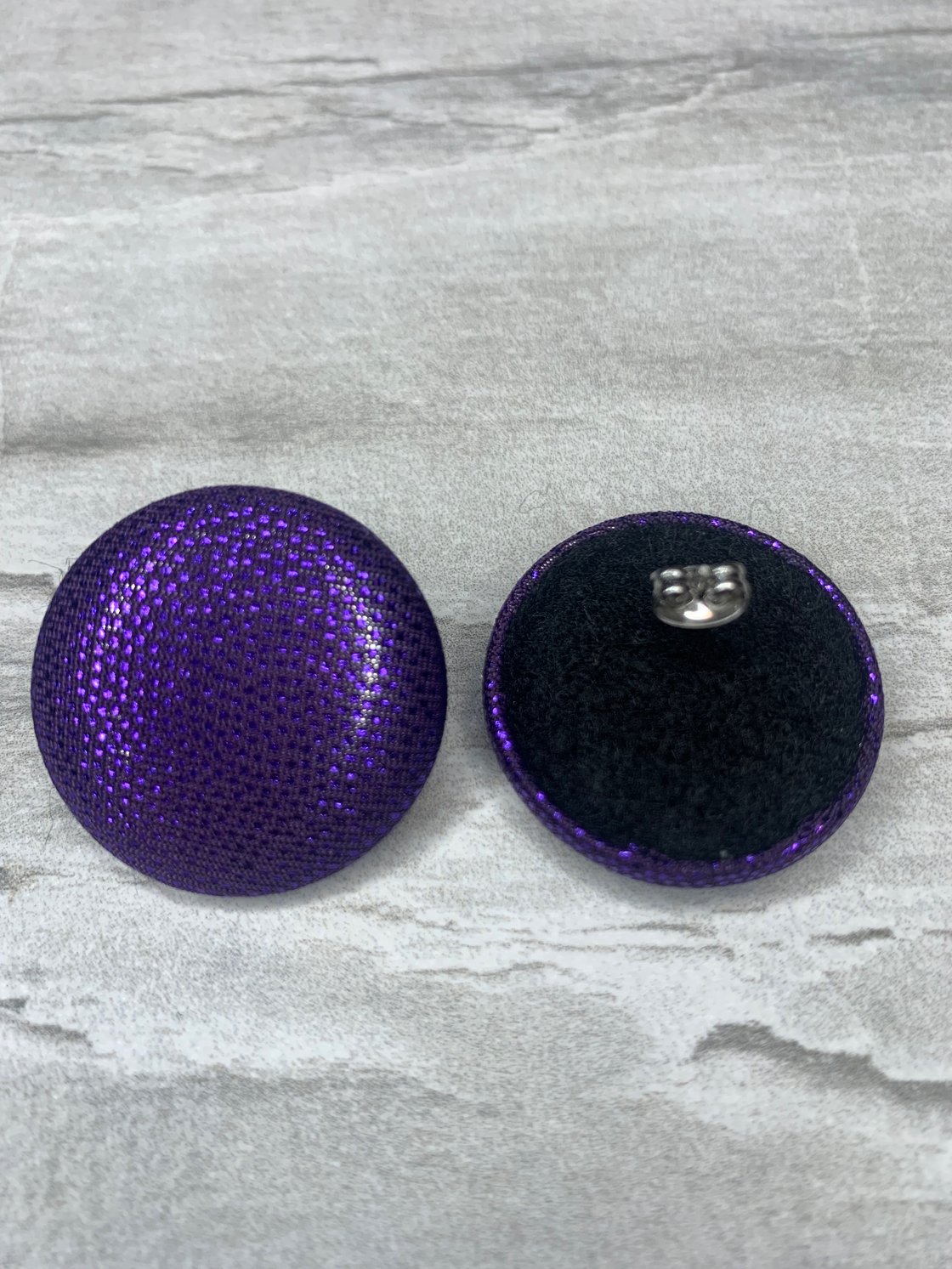 Image of “Amethyst Shine” Button Earrings