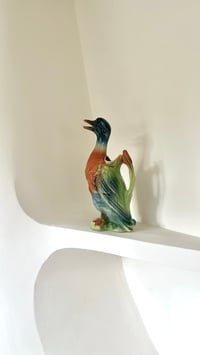 Image 1 of Pichet canard en barbotine par St Clément 