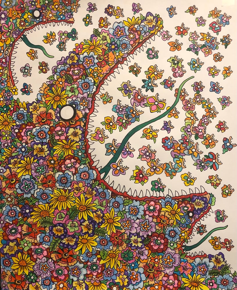 Image of And In A Beautiful And Violent Burst, Spring Was Sprung: original 17x14 watercolor and ink