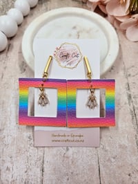 Image 2 of Rainbow Jewel Frame Earrings