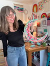 Mint Candy Moon. Woven wall hanging.