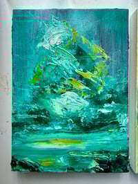 Image 2 of “Green eggs and ham” 2.0 oil on wood 5 x 7 inches 