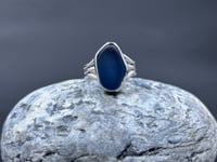 Image 2 of RARE! Cobalt Blue Lake Superior Beach Glass Ring (size 12.5) 