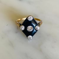 Image 1 of BLACK ENAMEL DECO RING