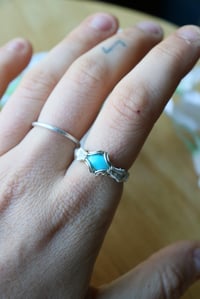 Image 1 of Size 7.5 Turqoise Silver Ring