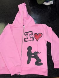 I ❤️MATTA PINK HOODIE HAND PAINTED 