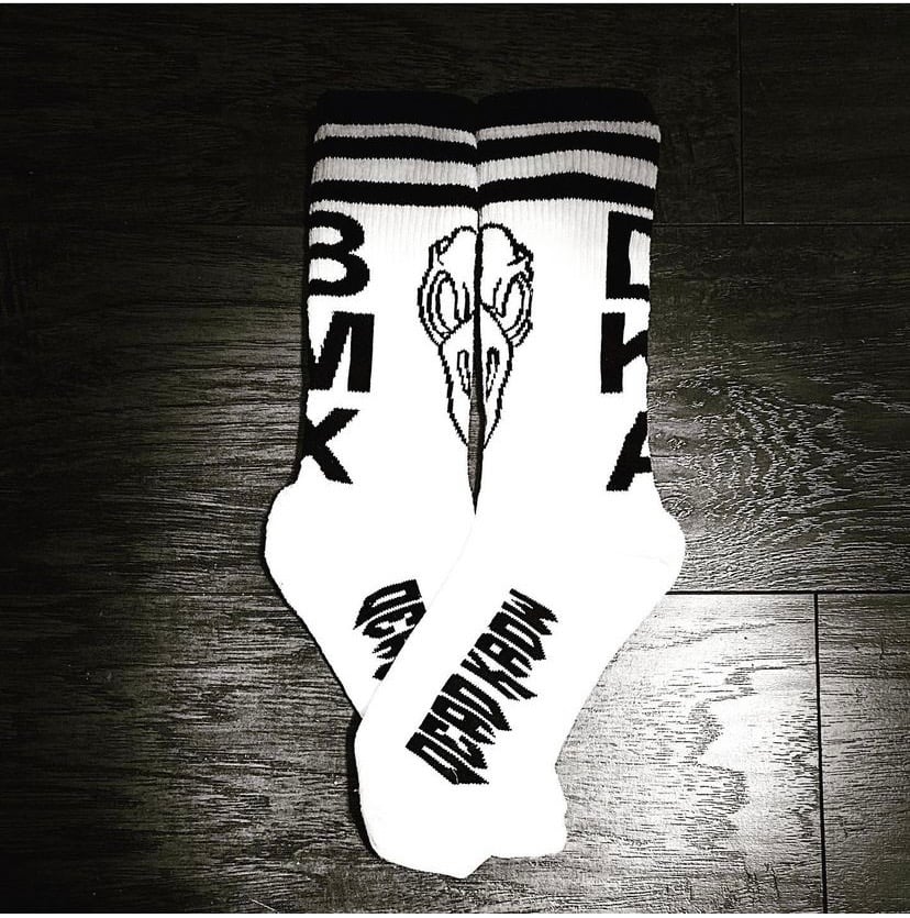 Image of Black and white Dka bmx logo socks 
