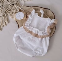 Image 1 of Boho photoshootong girls bodysuit | Giuseppina romper 12 months | white