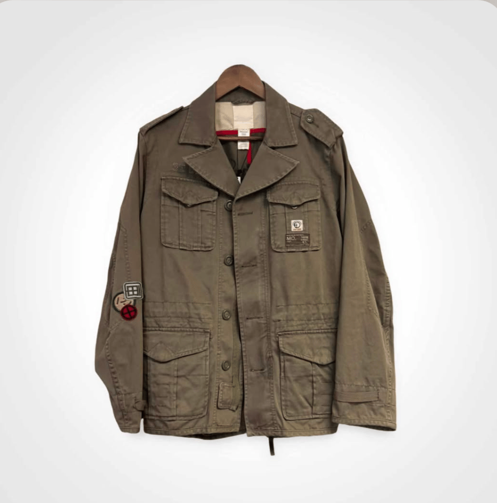 Image of Diesel Blue Panthers Military Collar Olive Green Jacket