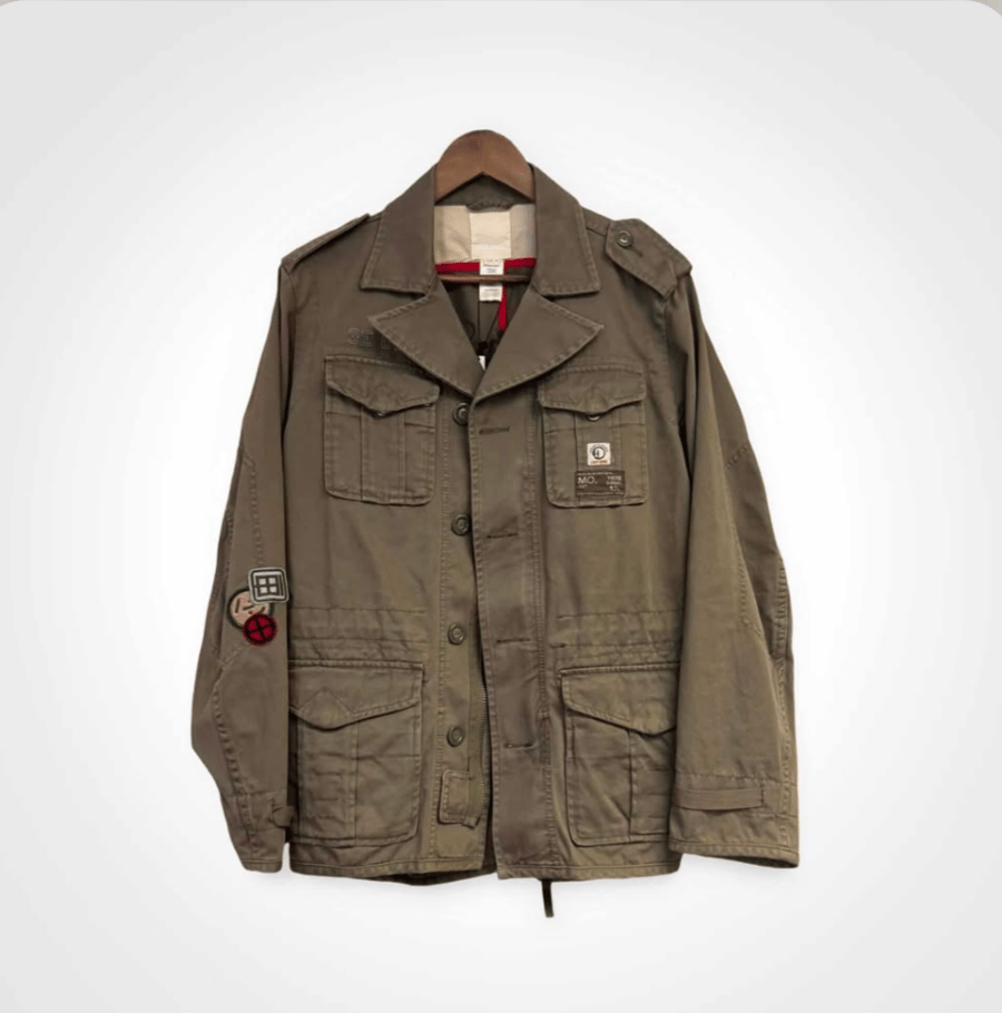 Image of Diesel Blue Panthers Military Collar Olive Green Jacket