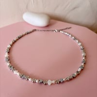 Image 5 of Dainty Flower Hearts and Pearls One of a Kind Necklace
