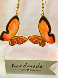 Image 2 of Handcrafted Resin Monarch Butterfly Inspired Earrings 