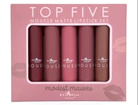 Image 1 of Modest Mauves TOP FIVE MOUSSE MATTE LIPSTICK SET