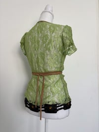 Image 4 of 00s Green lace top // M