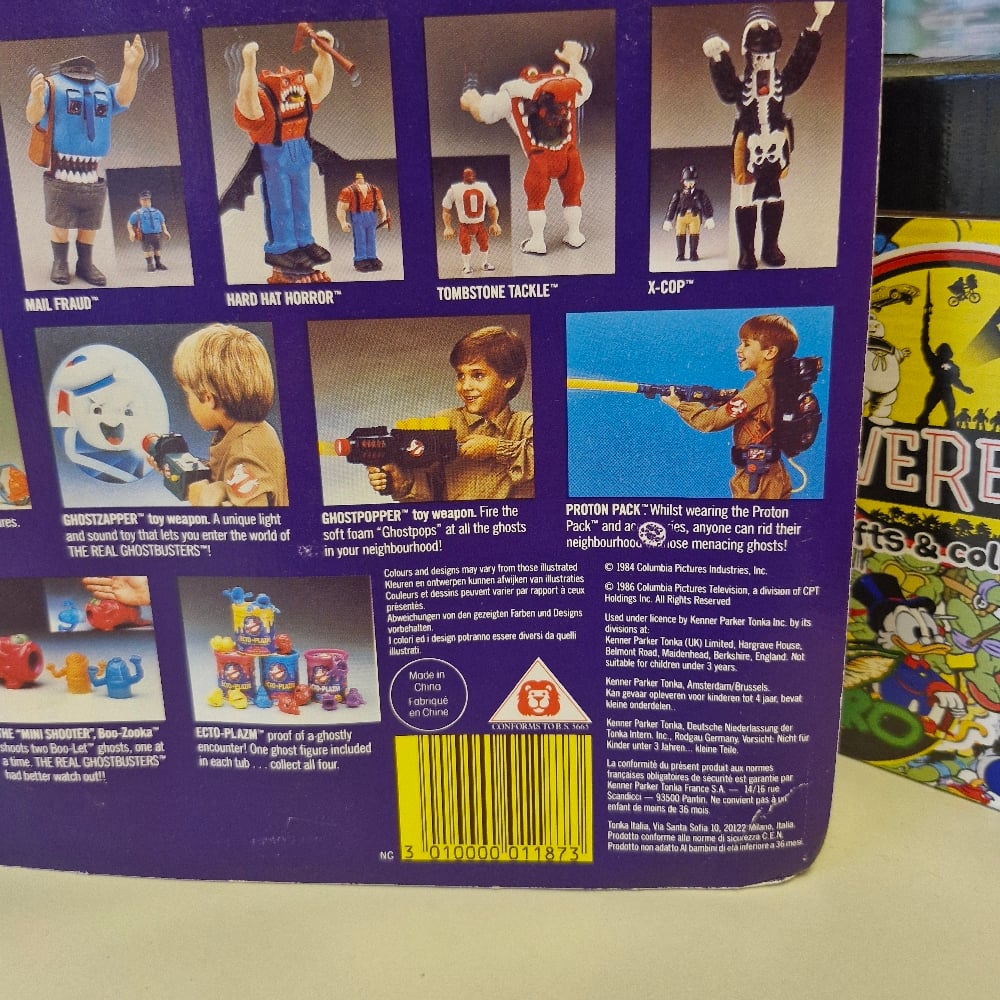 Image of Kenner The Real Ghostbusters Fright Features Janine Melnitz & Tickler Ghost Figure (Carded)