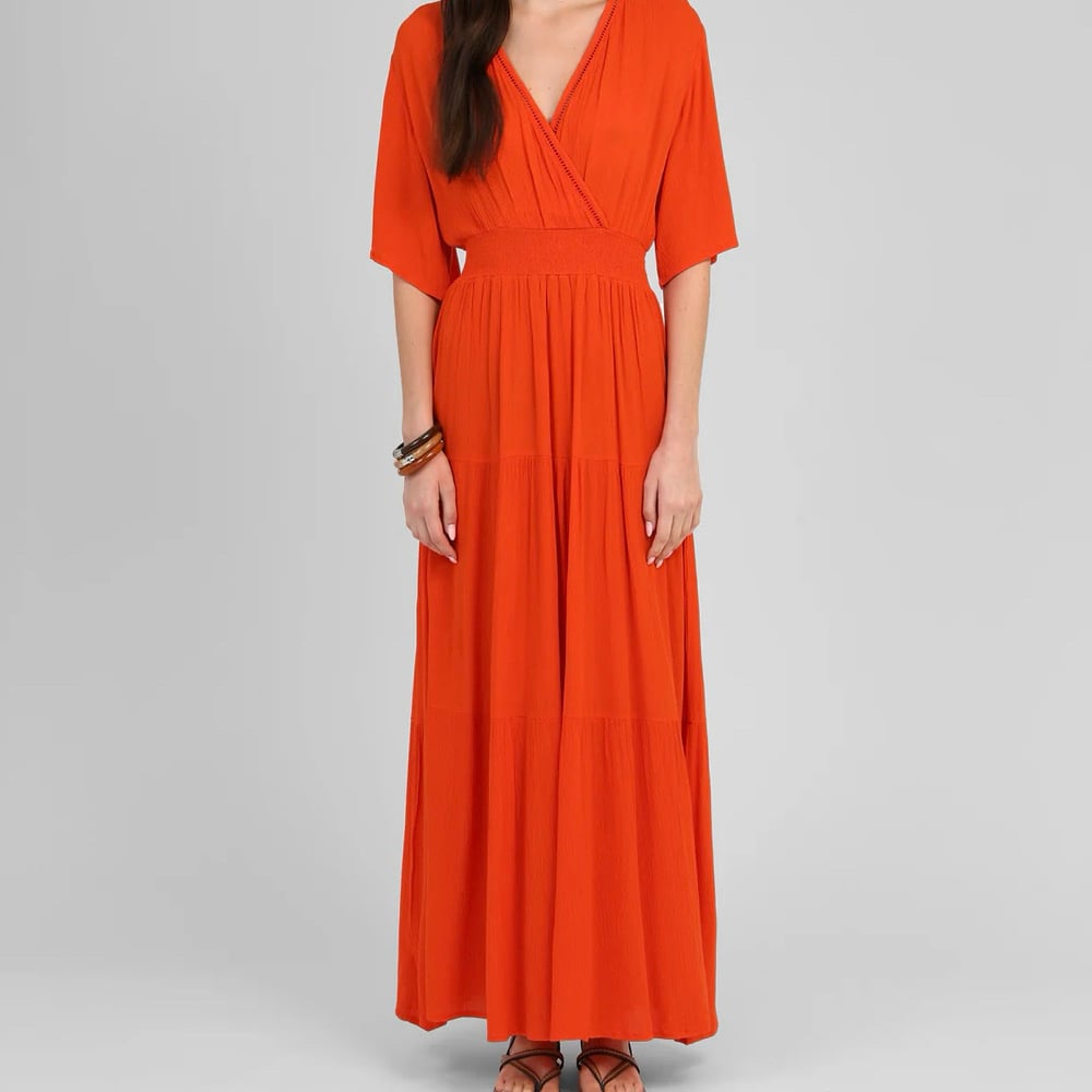 Image of Robe longue cache Cœur Orange 