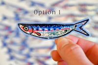 Image 2 of Silly Sardine - 3 Inch Glitter Sticker