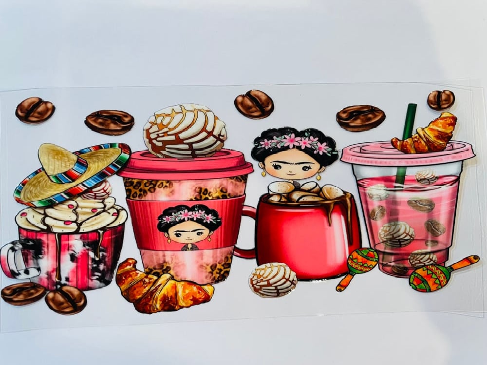 Image of Frida and Coffee (pink)