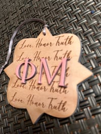Image 2 of Phi Mu Ornament-Little Sister Gift