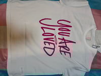 Image 2 of You are loved white with pink writing 
