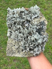 Image 3 of Large Quartz Crystal Points Cluster with inclusions & Fluorite | China #2887