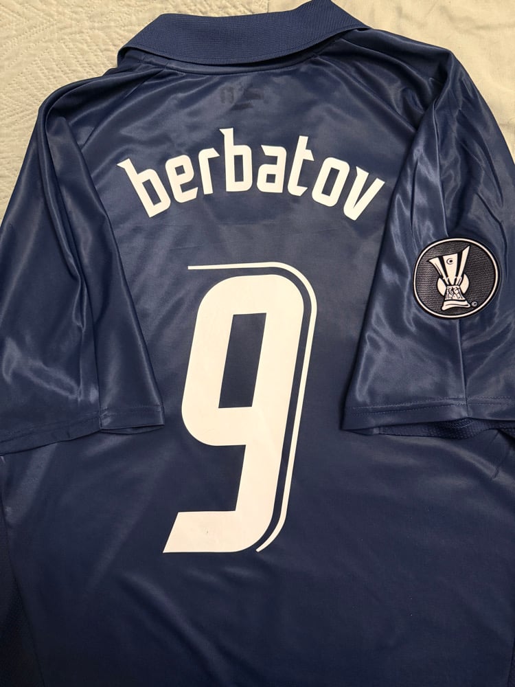 Image of Tottenham Hotspur “BERBATOV 9” 2007/08 Away Shirt + UEFA patch  (XL)